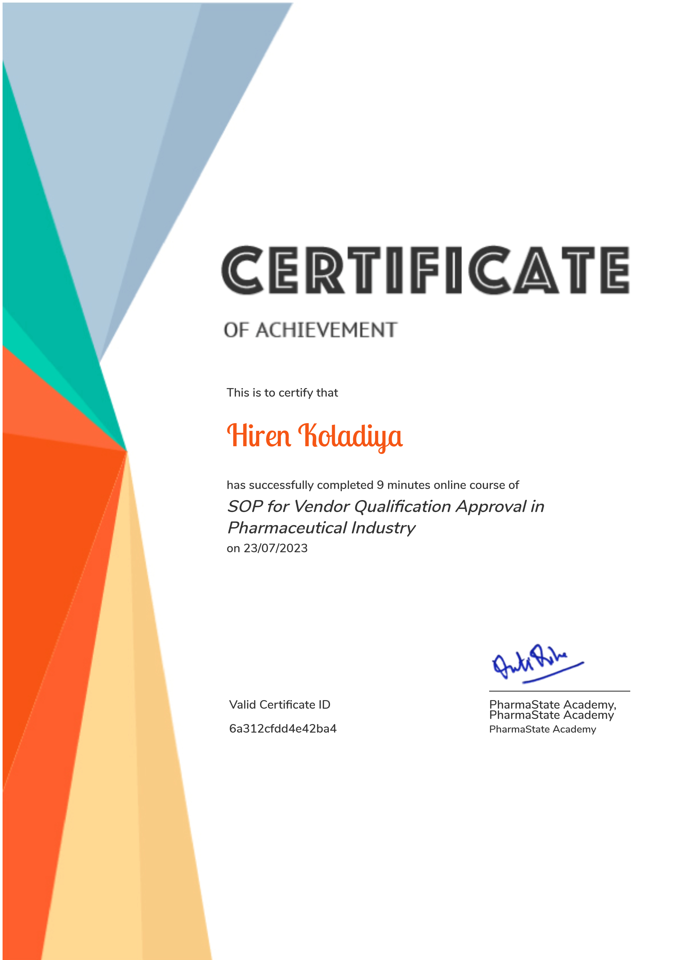 SOP for Vendor Qualification Approval in Pharmaceutical Industry