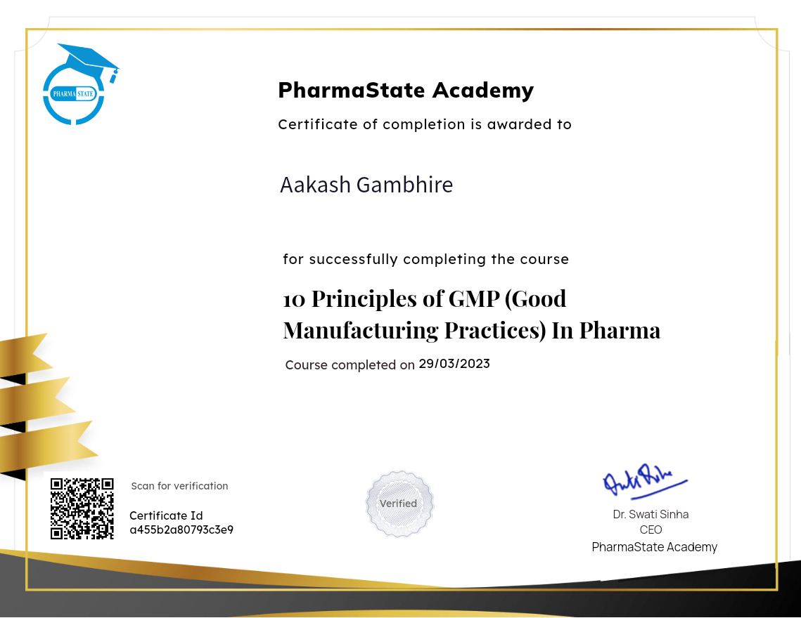 10 Principles of GMP (Good Manufacturing Practices) In Pharma