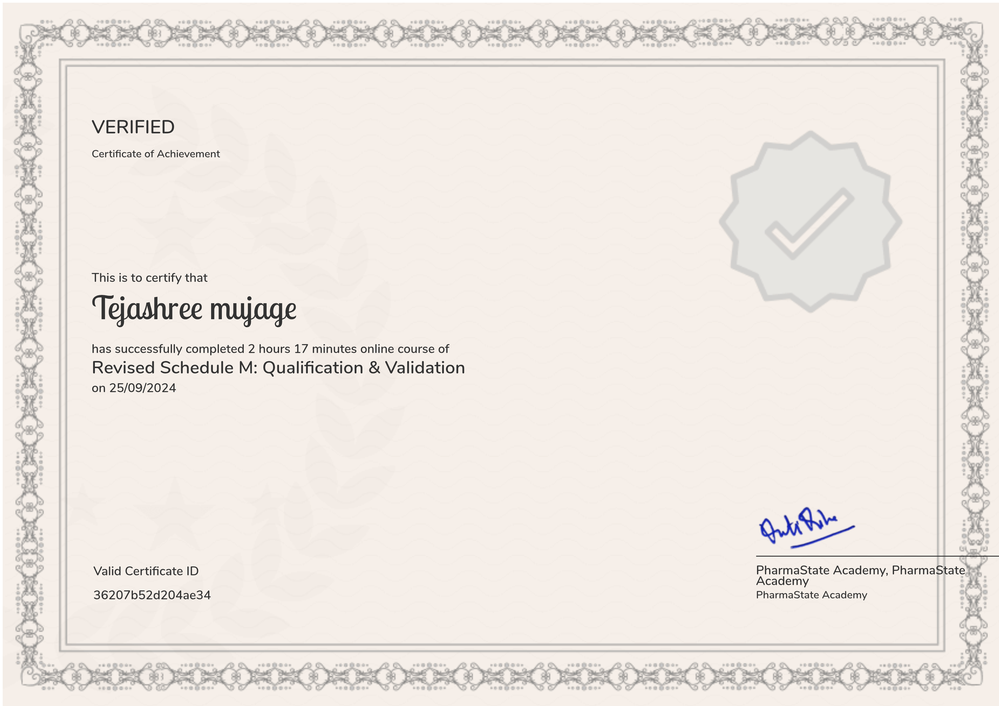 Revised Schedule M: Qualification & Validation