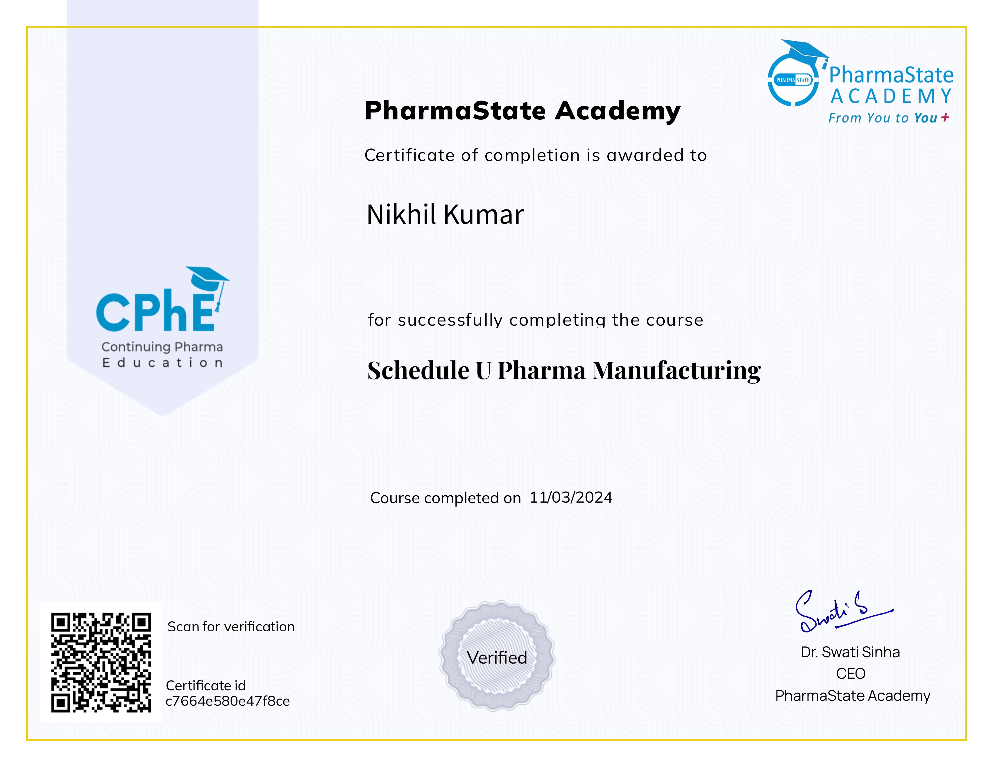 Schedule U Pharma Manufacturing