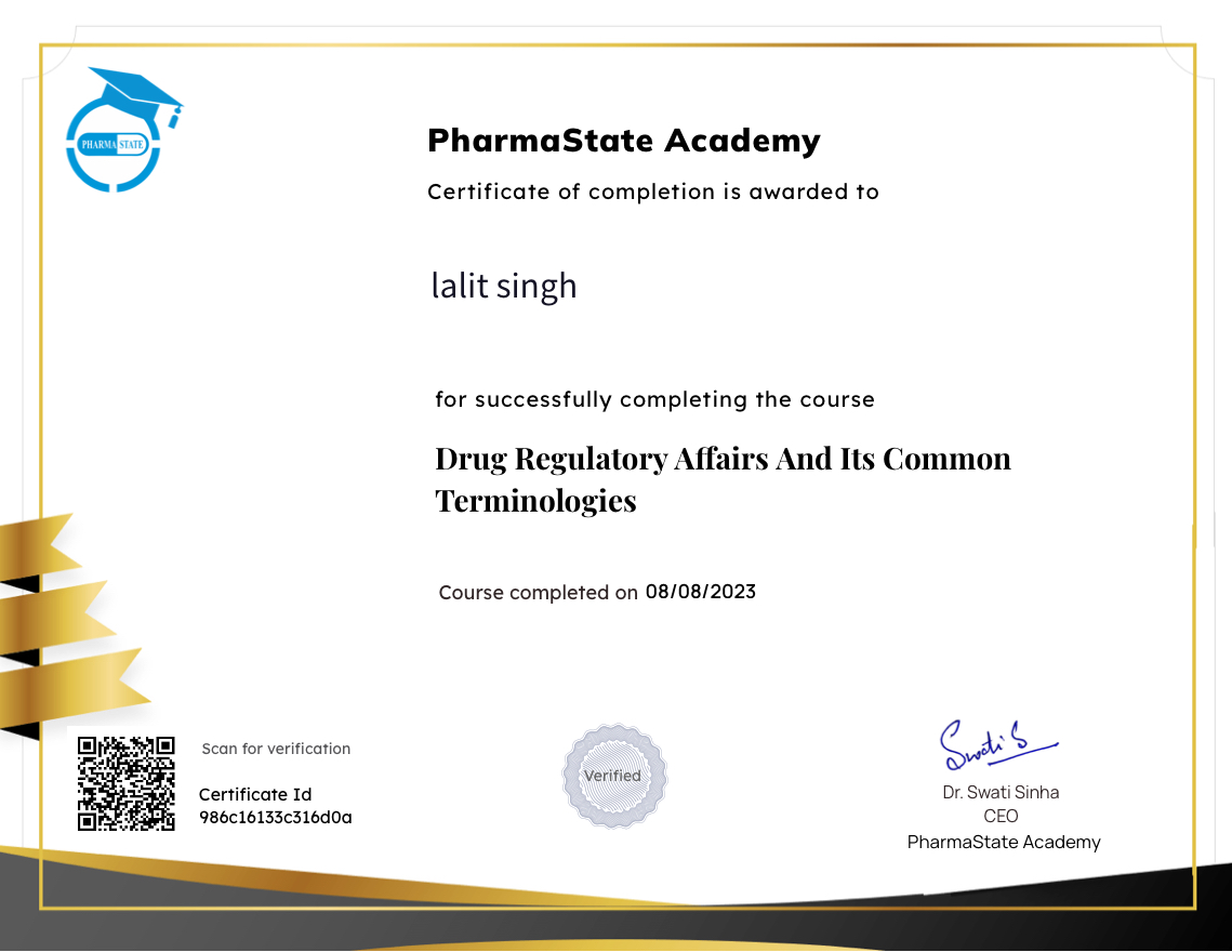 Drug Regulatory Affairs And Its Common Terminologies