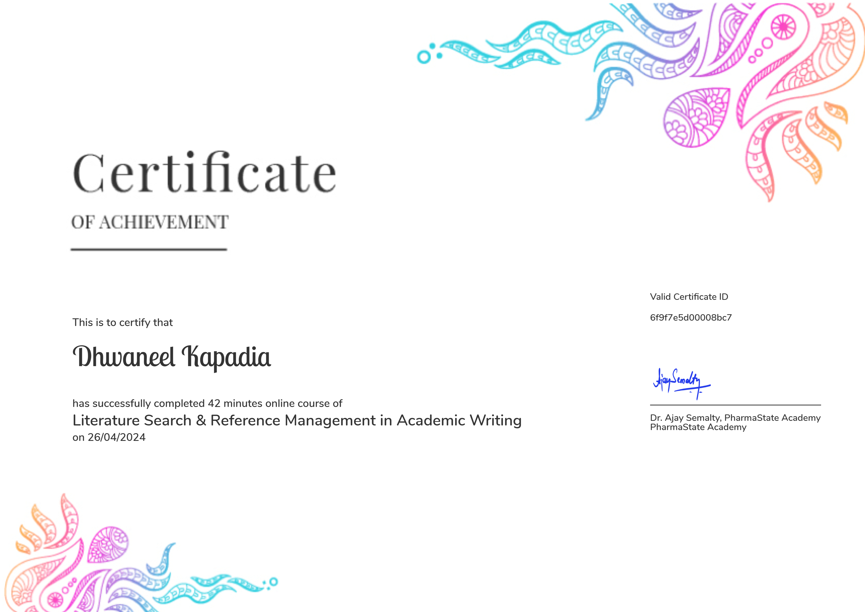 Literature Search & Reference Management in Academic Writing