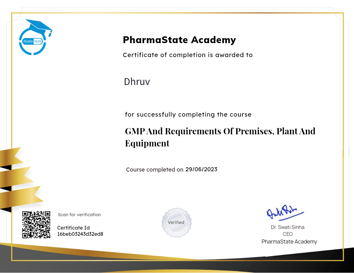 GMP And Requirements Of Premises, Plant And Equipment