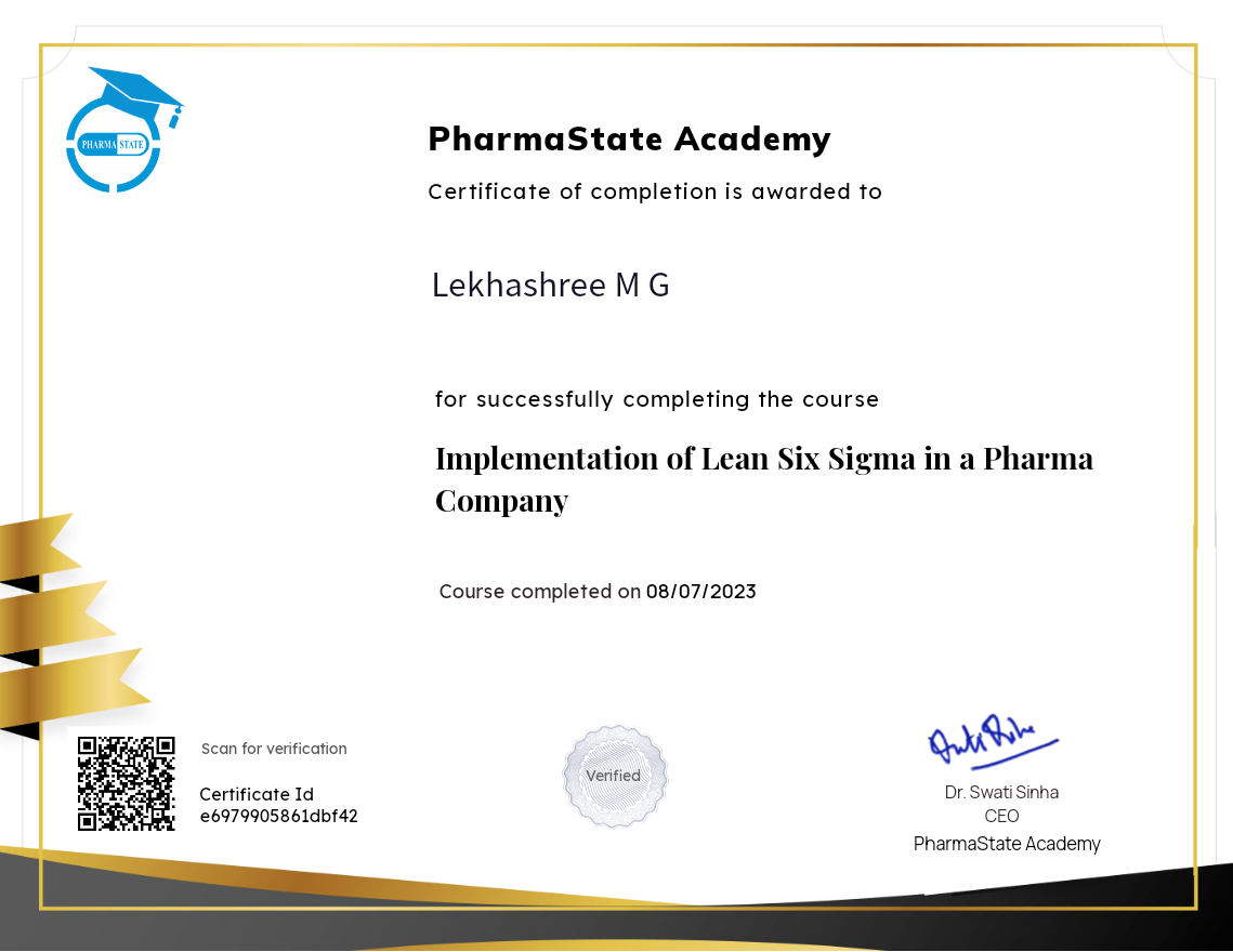 Implementation of Lean Six Sigma in a Pharma Company