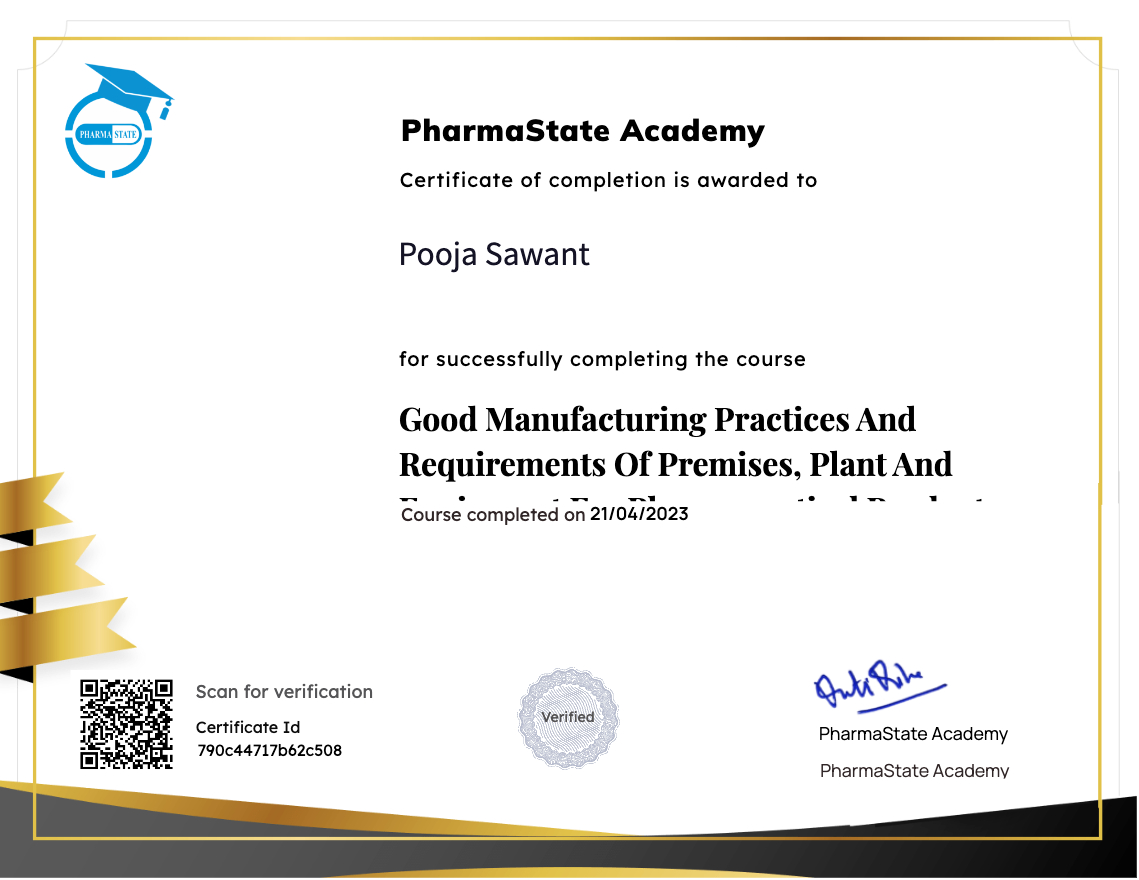 GMP And Requirements Of Premises, Plant And Equipment