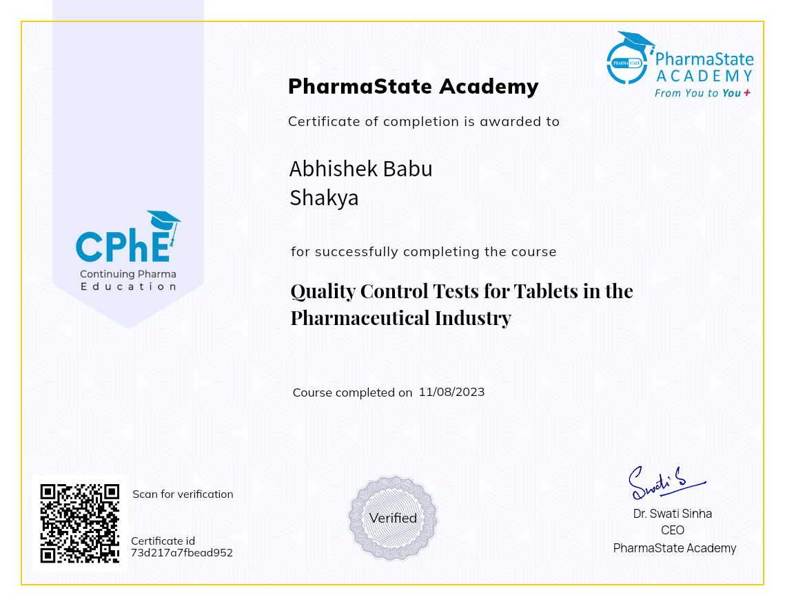 Quality Control Tests for Tablets in the Pharmaceutical Industry