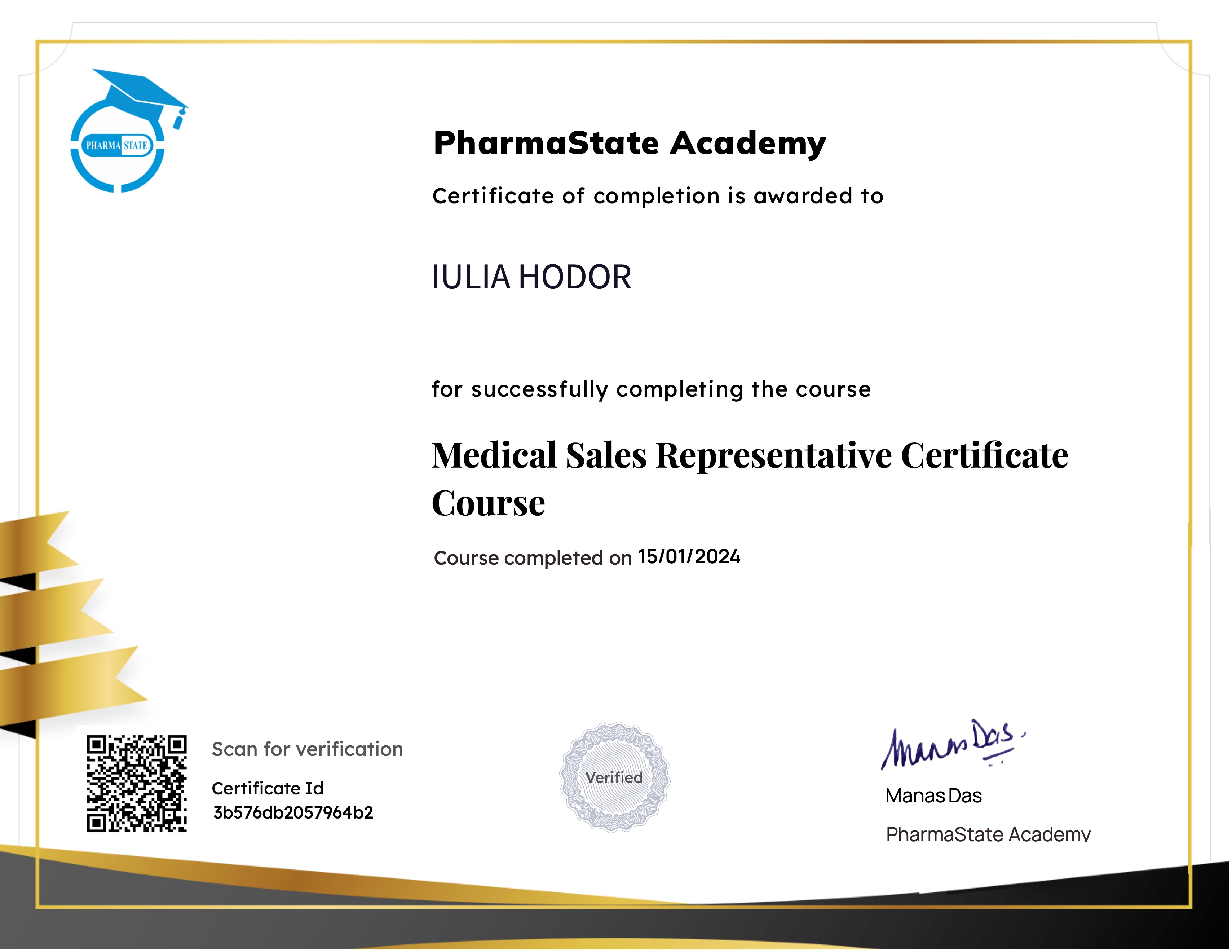 Medical Sales Representative Certificate Course