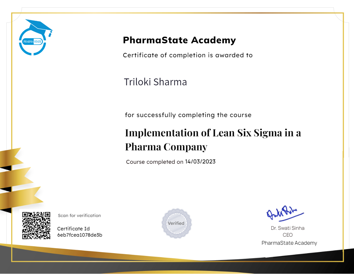 Implementation of Lean Six Sigma in a Pharma Company