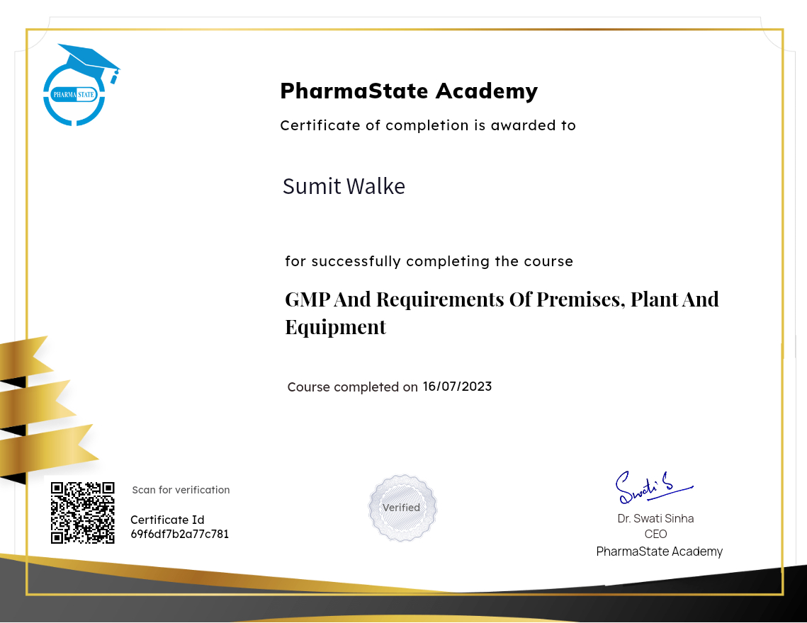 GMP And Requirements Of Premises, Plant And Equipment