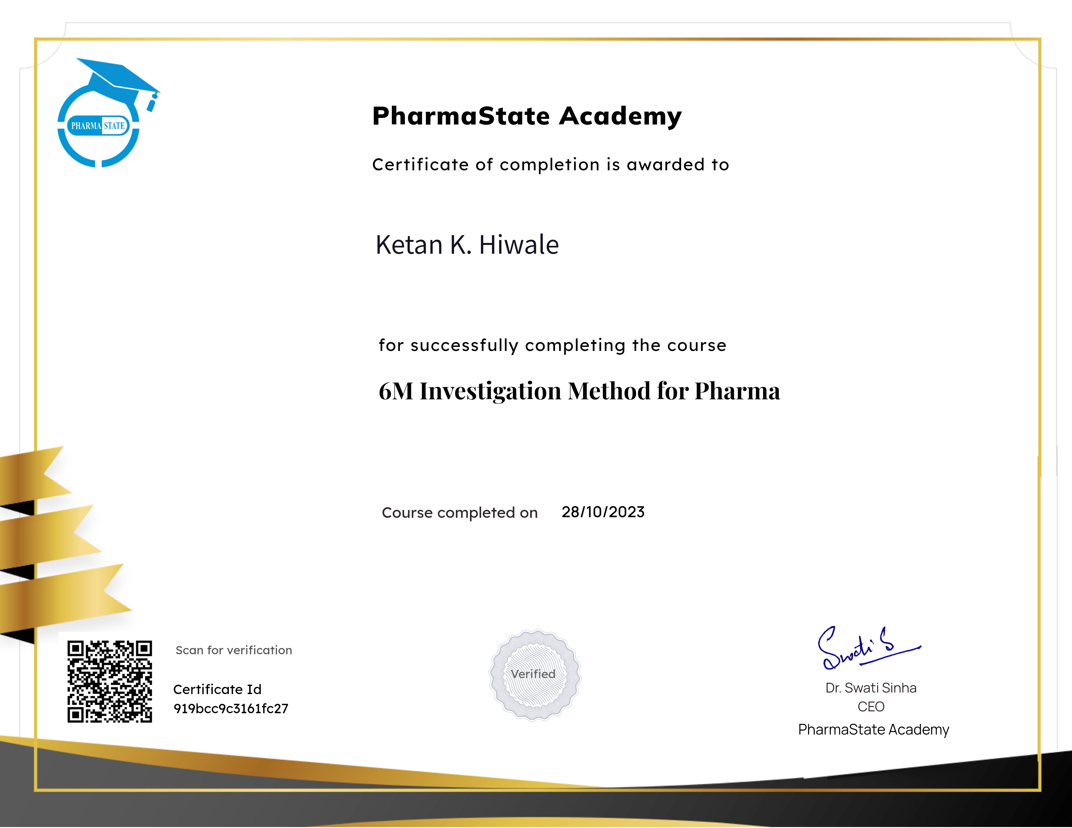 6M Investigation Method for Pharma