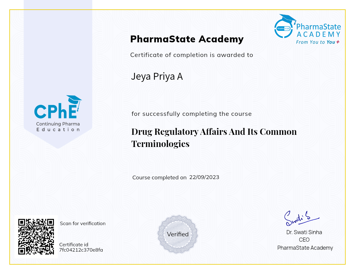 Drug Regulatory Affairs And Its Common Terminologies