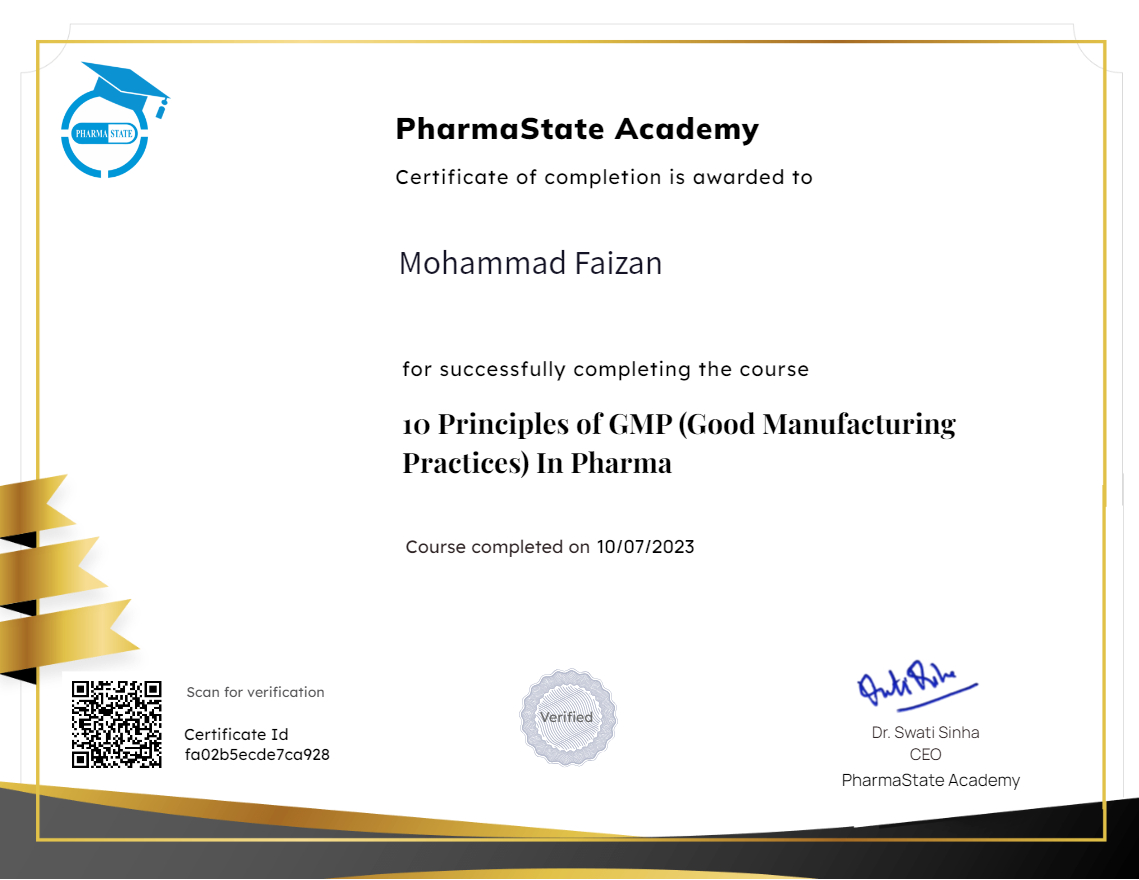 10 Principles of GMP (Good Manufacturing Practices) In Pharma