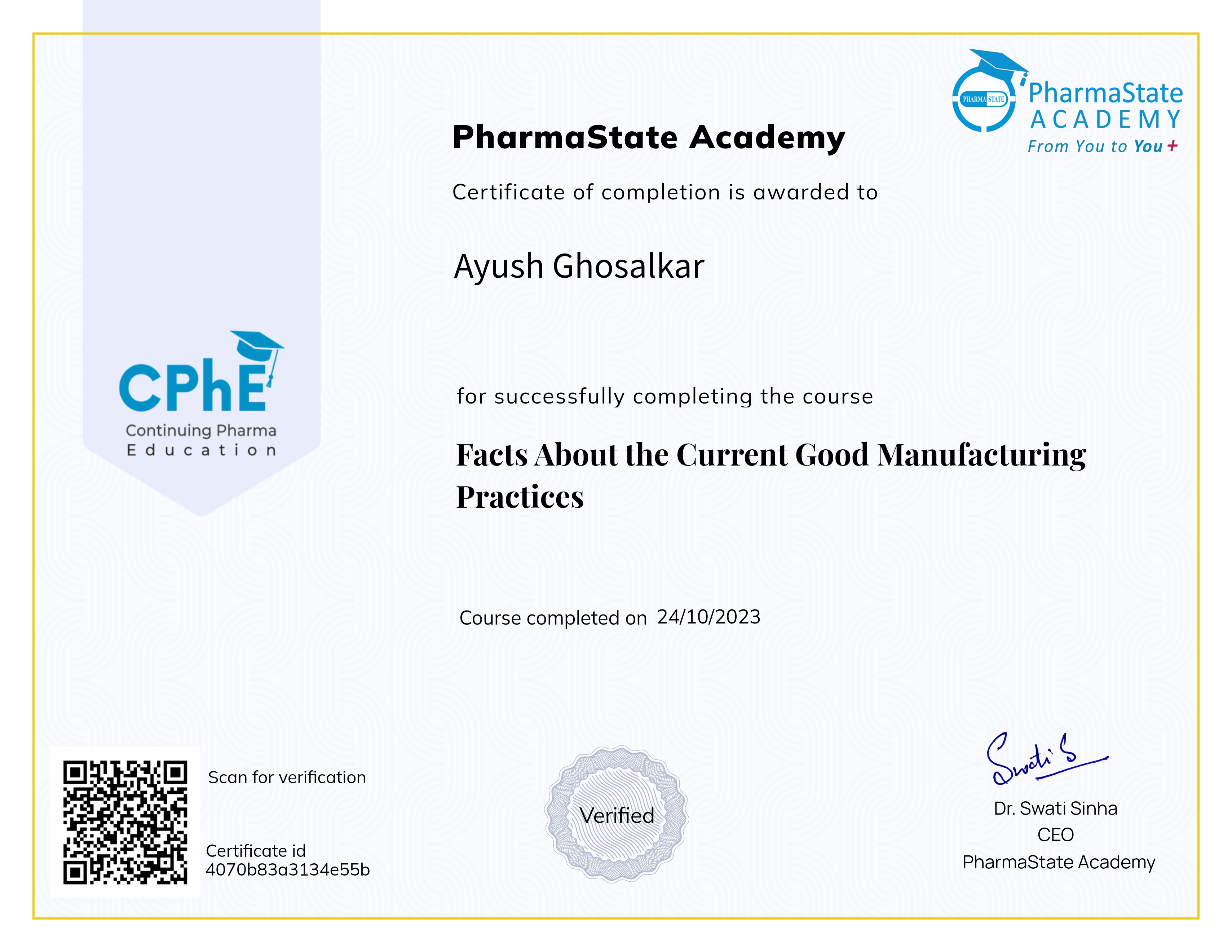 Facts About the Current Good Manufacturing Practices