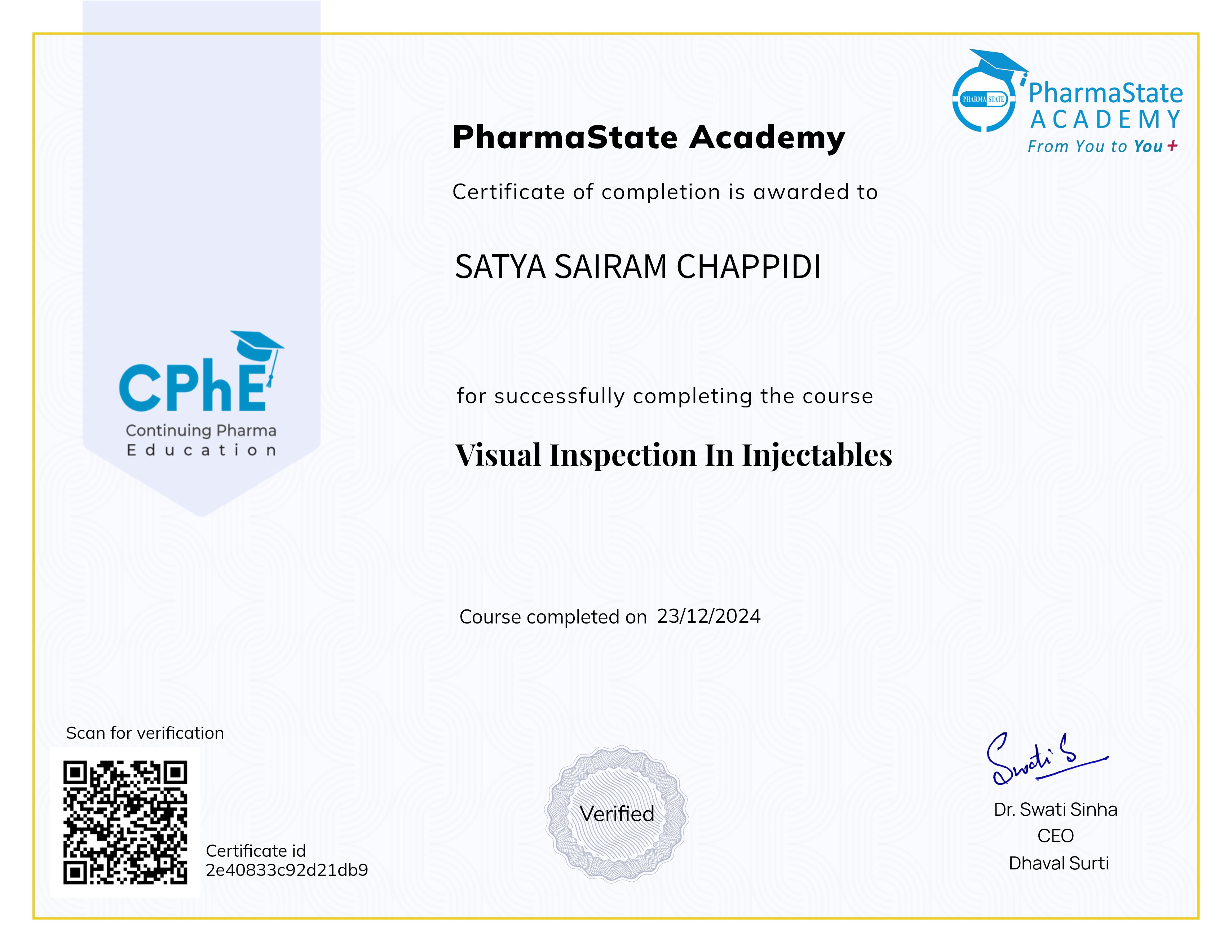 Visual Inspection In Injectables