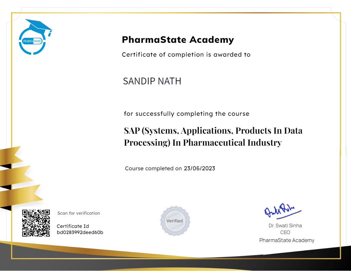 SAP (Systems, Applications, Products In Data Processing) In Pharmaceutical Industry