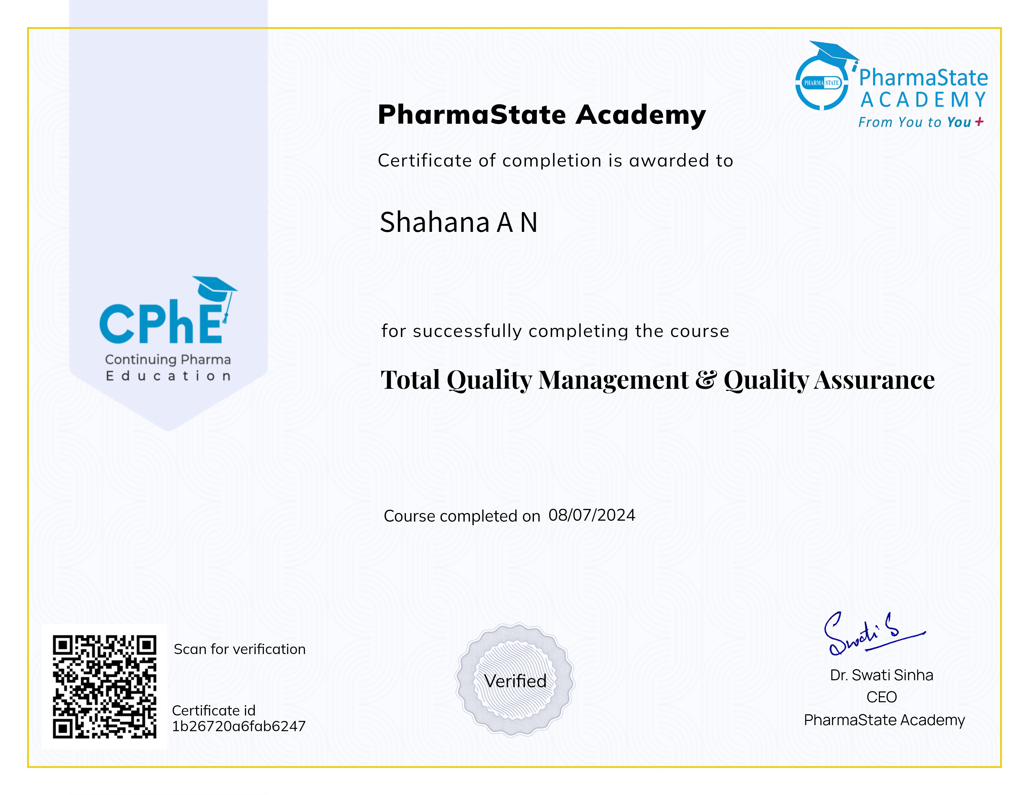 Total Quality Management & Quality Assurance