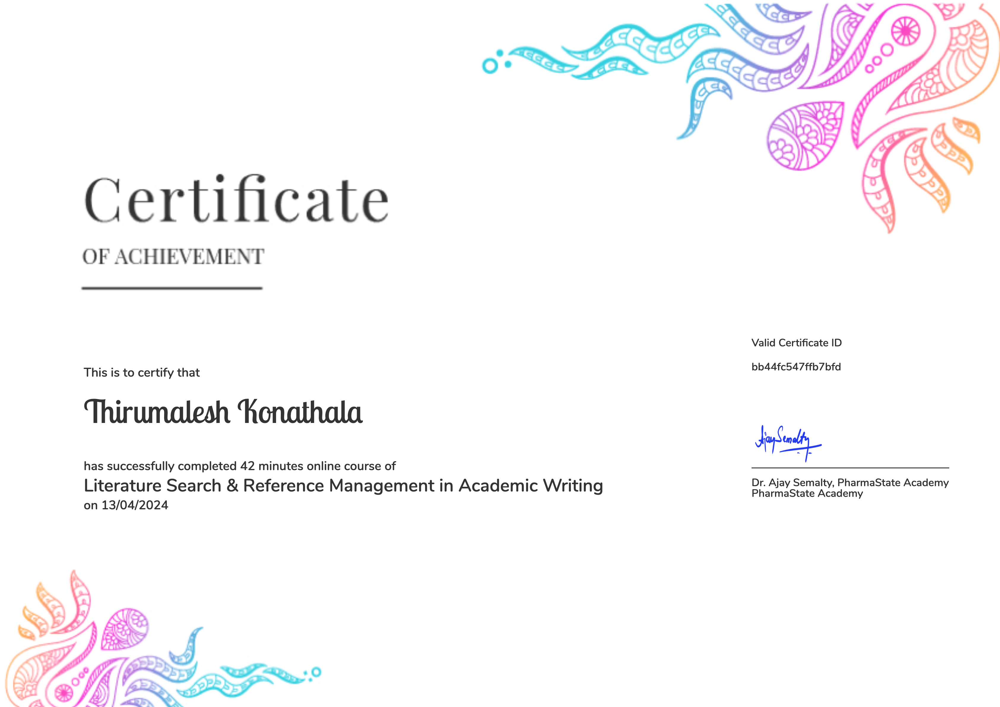 Literature Search & Reference Management in Academic Writing